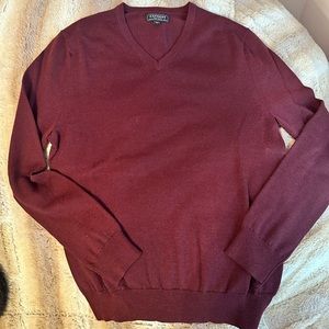100% MERINO WOOL EXPRESS MENS BURGUNDY SWEATER SZ M